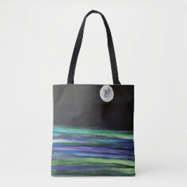 Bolso De Tela Luna sobre el agua - ilustraciones
