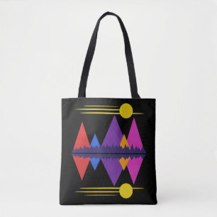 Bolso De Tela Luna sobre las montañas #5