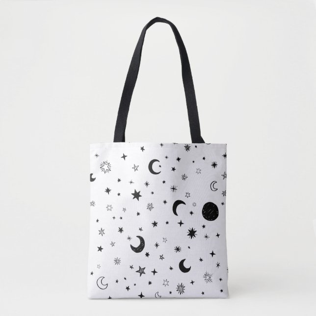 Bolso De Tela Luna y estrellas (Anverso)