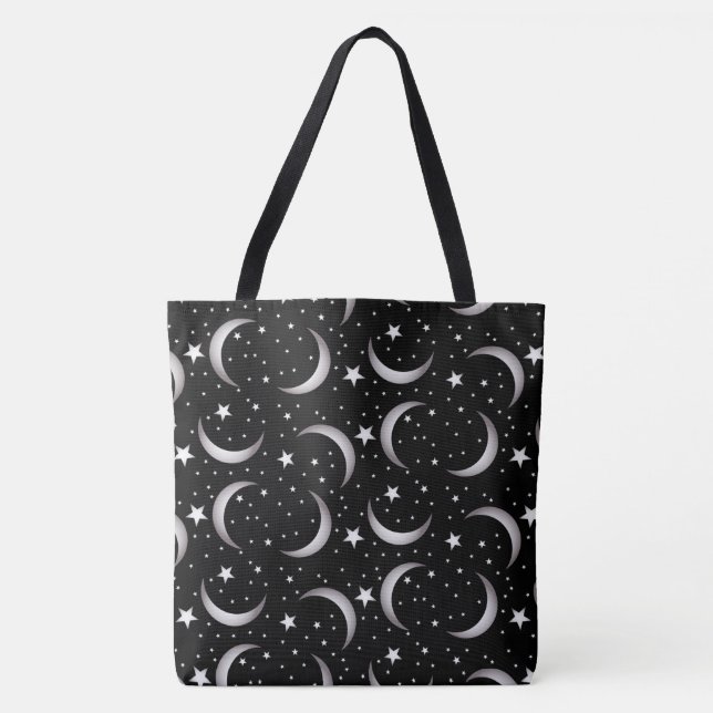 Bolso De Tela Luna y estrellas (Anverso)