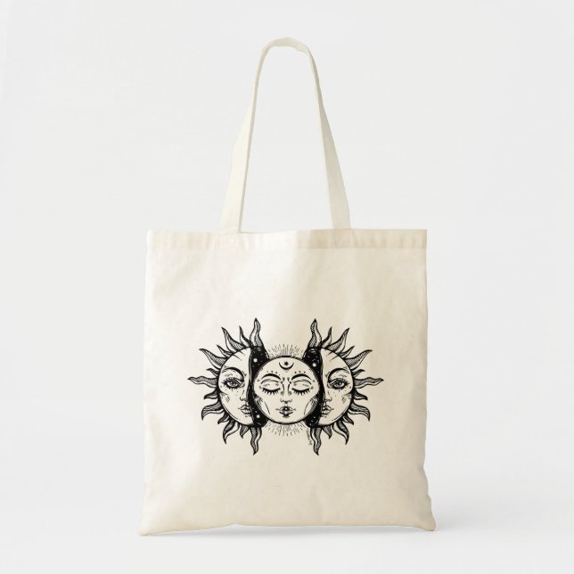 Bolso De Tela Luna y tote de Sun Scape (Frente)