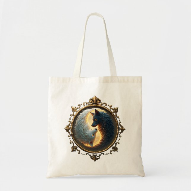 Bolso De Tela Lunar Balance – Where Shadows Embrace the Light.  (Frente)