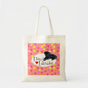 Bolso De Tela Lunar negro del perrito de Labrador