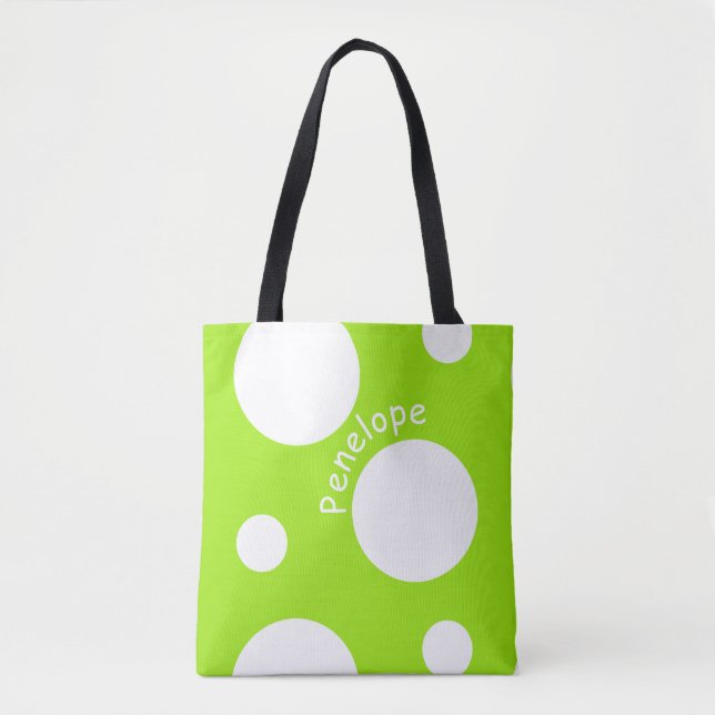 Bolso De Tela Lunares blancos grandes (Anverso)
