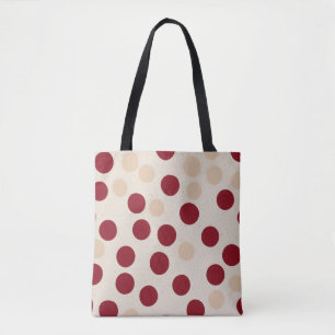 Bolso De Tela Lunares de Borgoña