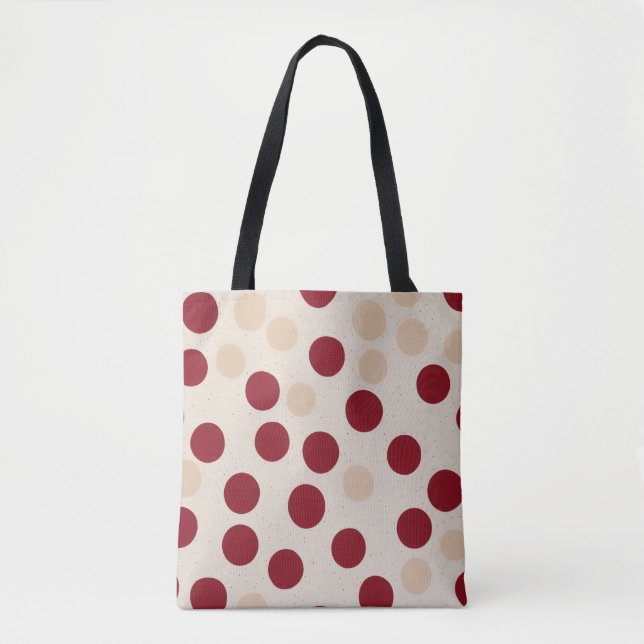 Bolso De Tela Lunares de Borgoña (Anverso)