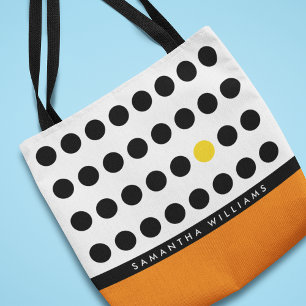 Bolso De Tela Lunares Negros Naranjas Divertidos Personalizados