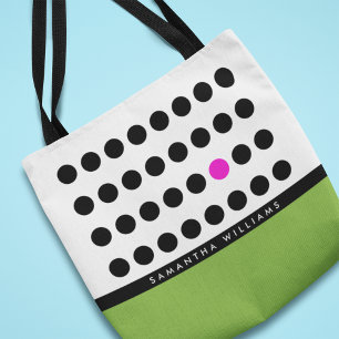 Bolso De Tela Lunares Negros Verdes Divertidos Personalizados