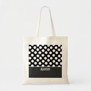 Bolso De Tela Lunares negros y blancos