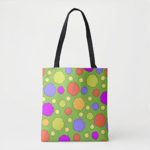 Bolso De Tela Lunares retro coloridos brillantes y negrita