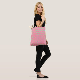 Bolso De Tela Lunares rosados verdes geométricos