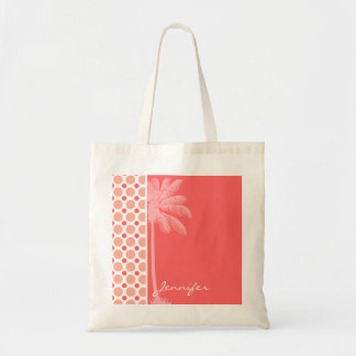Bolso De Tela Lunares rosados y coralinos tropicales