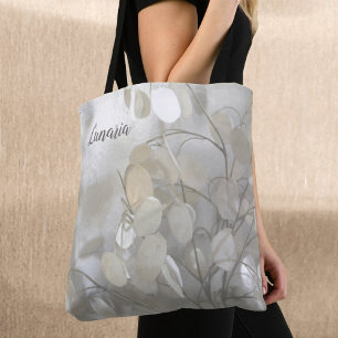 Bolso De Tela Lunaria Silver Dollar Floral Personalizado