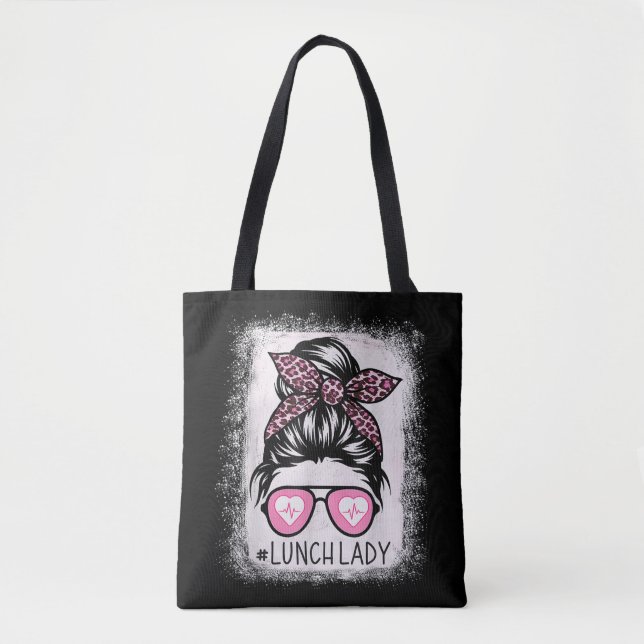 Bolso De Tela Lunch Lady Life Camisetas blanqueados Pink Leopard (Anverso)