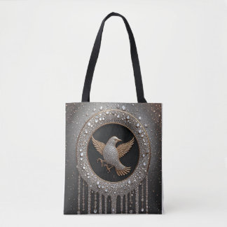 Bolso De Tela Luxurious Gold and Diamond Bird Emblem