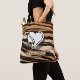 Bolso De Tela Luxury Beauty Spa Logo Elegant Tiger Print Salon