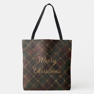 Bolso De Tela Luxury, Christmas Pattern, Gold Merry Christmas To