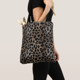 Bolso De Tela Luxury Glitter Brown Black Gold Leopard Pattern