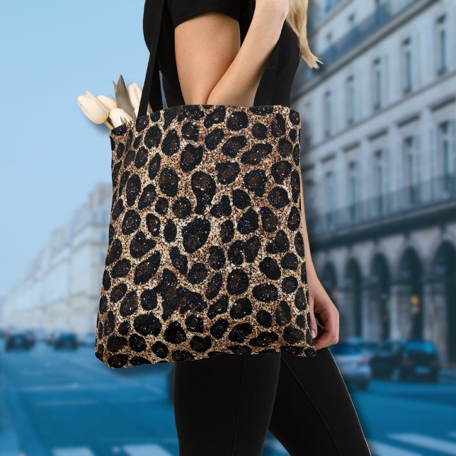 Bolso De Tela Luxury Glitter Gold Brown Black Leopard Pattern (Subido por el creador)
