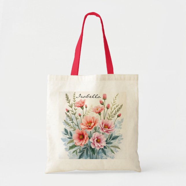 Bolso De Tela Luxury Trendy Wildflowers Beautiful Collection (Frente)