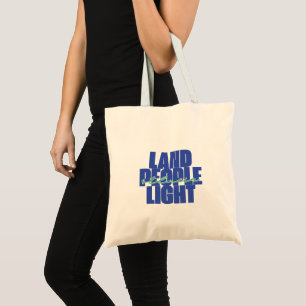 Bolso De Tela Luz de la gente de tierra Tipografía verde azul