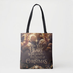 Bolso De Tela Luz del diseño de la postales angélica de los Navi