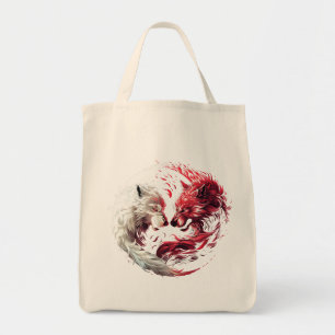 Bolso De Tela Luz Espíritu Animal Fantasía Lobo Sombra