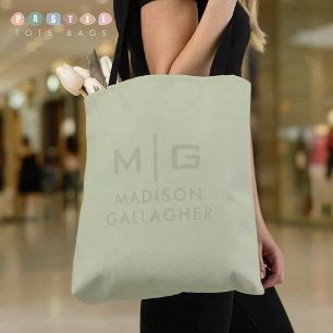Bolso De Tela Luz Pastel Suave Sólida Verde Musgo Color Salvia