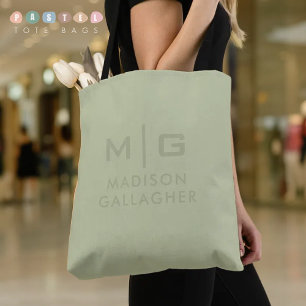 Bolso De Tela Luz Pastel Suave Sólida Verde Musgo Color Salvia