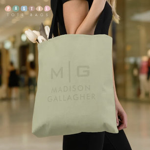 Bolso De Tela Luz Pastel Verde Musgo Verde Esmeralda Sólida y Su