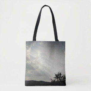 Bolso De Tela Luz solar a través de nubes cielo blanco negro