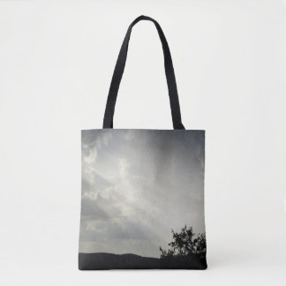 Bolso De Tela Luz solar a través de nubes cielo blanco negro