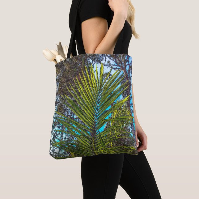 Bolso De Tela Luz solar en el Tote Palm Fronds (Detalle)