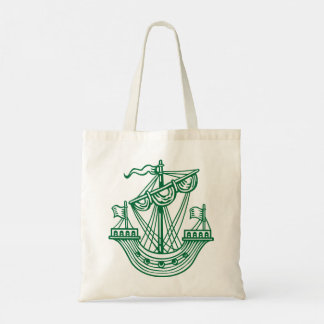 Bolso De Tela Lymphad (Barco Heráldico) - Verde Bosque