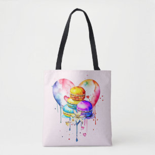 Bolso De Tela Macarons acuarelas