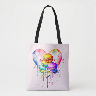 Bolso De Tela Macarons acuarelas