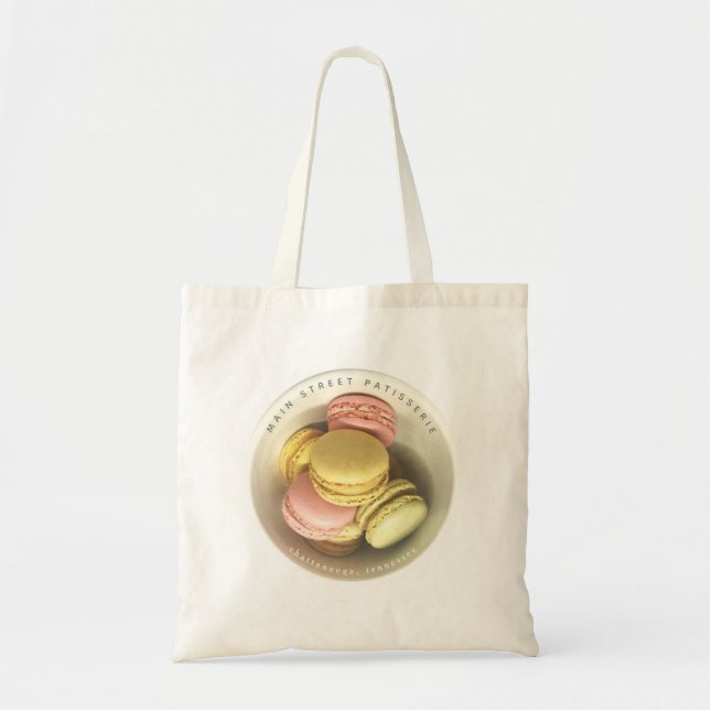 Bolso De Tela Macarons Bowl Photo Food Business Patisserie (Frente)