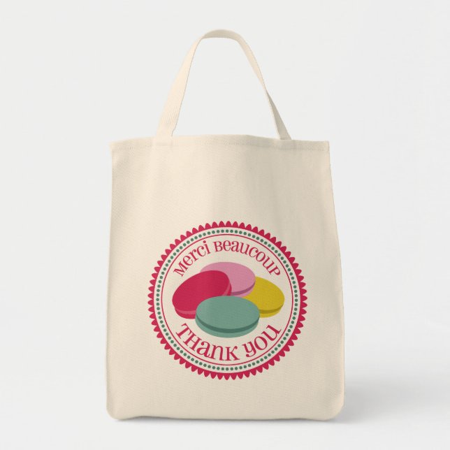 Bolso De Tela Macarons MGracias Beaucoup (Frente)