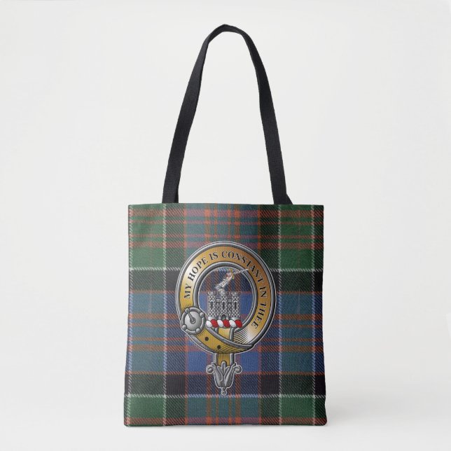 Bolso De Tela MacDonald Clanranald Tartán y Badge (Anverso)