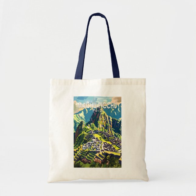 Bolso De Tela Machu Picchu Perú América del Sur Viaje de arte (Frente)