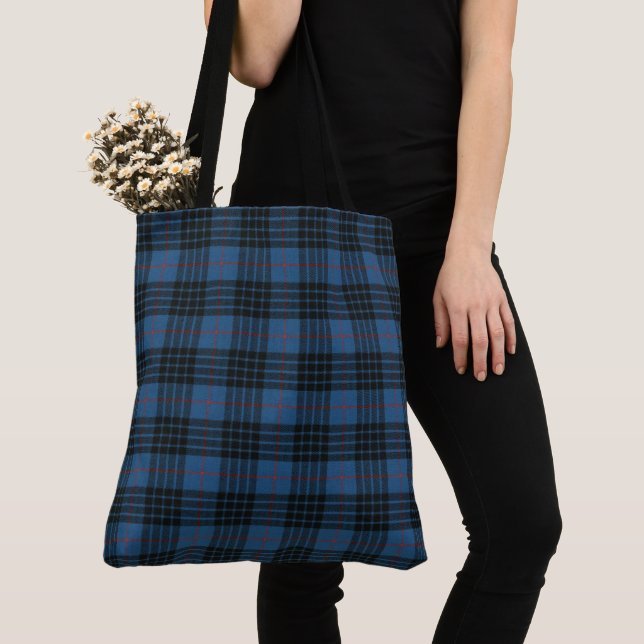 Bolso De Tela Macmillan Blue Ancient Scottish Clan Tartán (Detalle)