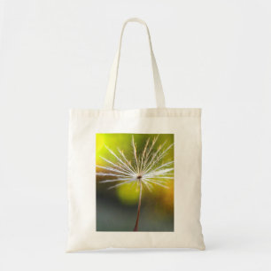 Bolso De Tela Macrograma de la semilla de oro y de dandelión bla