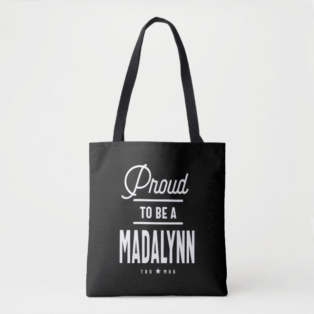 Bolso De Tela Madalynn Nombre Personalizado Regalo de cumpleaños (Anverso)