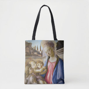 Bolso De Tela Maddona y Niño y Dos Ángeles por Botticelli