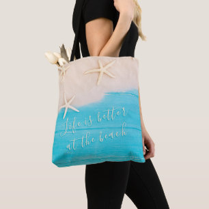 Bolso De Tela Madera color turquesa y pescado estelar Tote Bag