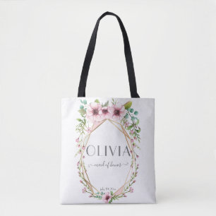 Bolso De Tela Madera de Bonito de honor flores de anémona rosada