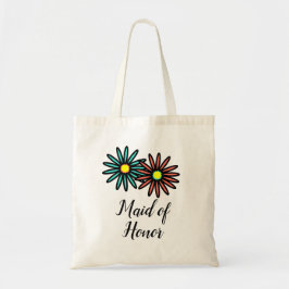 Bolso De Tela Madera de flores de coral turquesa de honor