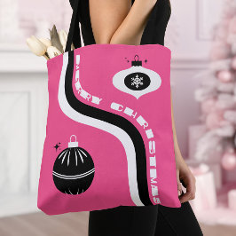 Bolso De Tela Madera De Navidad Rosa Y Negra Las Mujeres De Navi