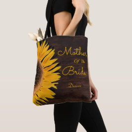 Bolso De Tela Madera Rústica Marrón De Girasol Madre De La Novia