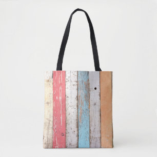 Bolso De Tela Madera Vintage: Textura Cruzada Multicolores.